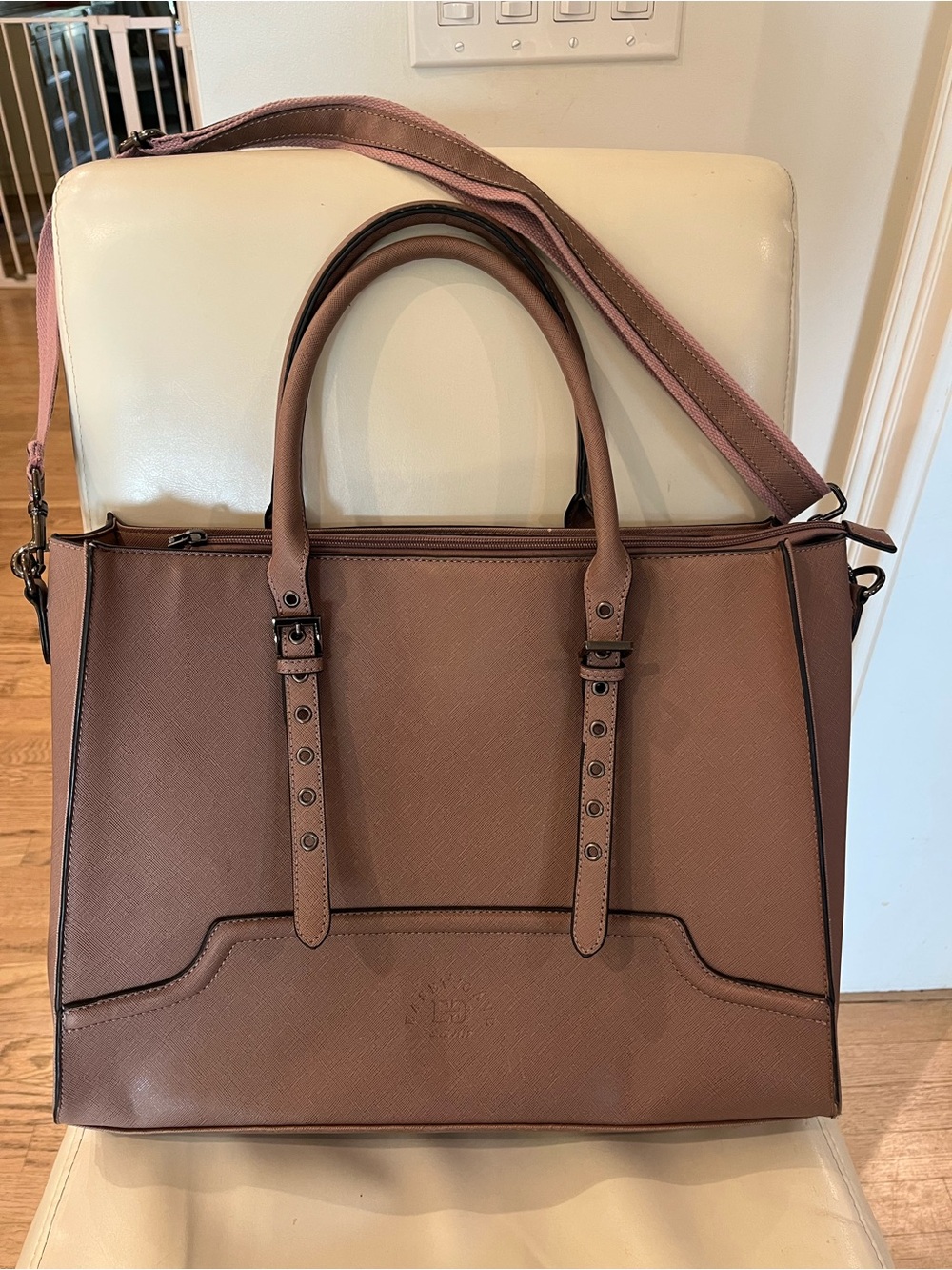 Women's Laptop Tote Bag in Dusty Rose - Professional Work Satchel